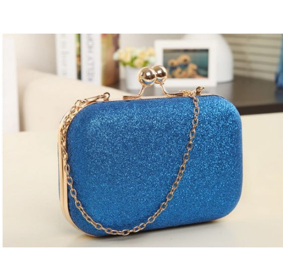 Pochette Soirée Femme – Sac Chaîne Doré Clutch Box Messenger 9 Coloris