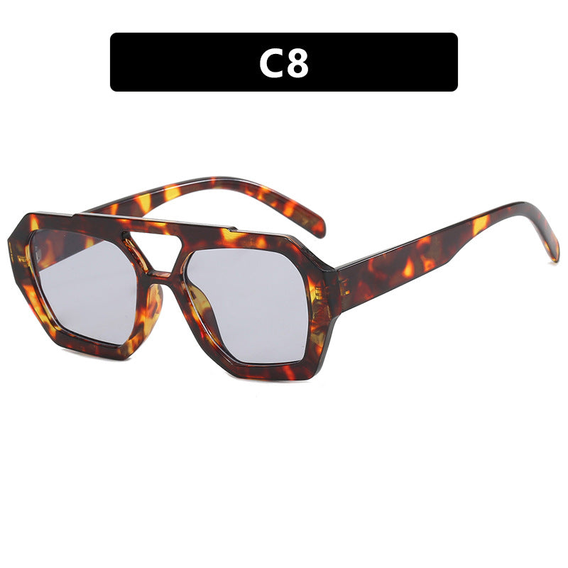 Lunettes de Soleil Grande Monture Léopard – UV400 Style Ins Street 12 Coloris