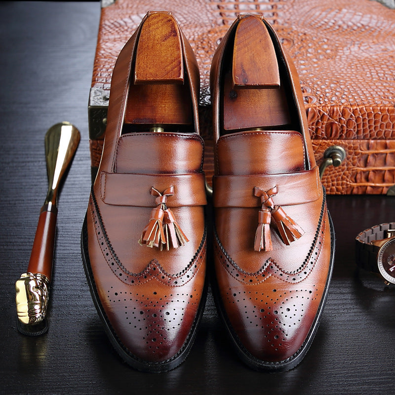 Chaussures Brogue Homme Cuir Synthétique À Franges – Bout Pointu Casual