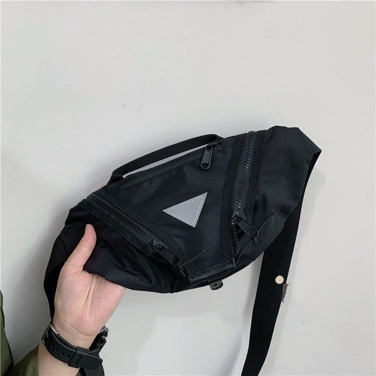 Sac Bandoulière Réfléchissant – Messenger Streetwear Style Coréen Noir