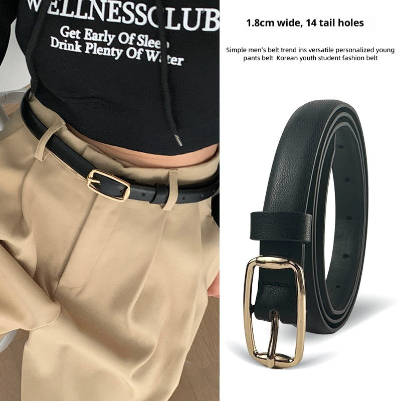 Ceinture Femme Cuir PU Style Harajuku – 6 Modèles Boucle Ardillon Slim 90-120cm