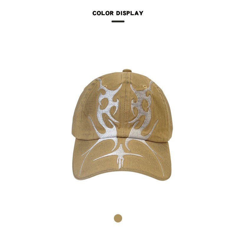 Casquette Baseball Flamme Brodée – Unisexe Streetwear Coton Réglable