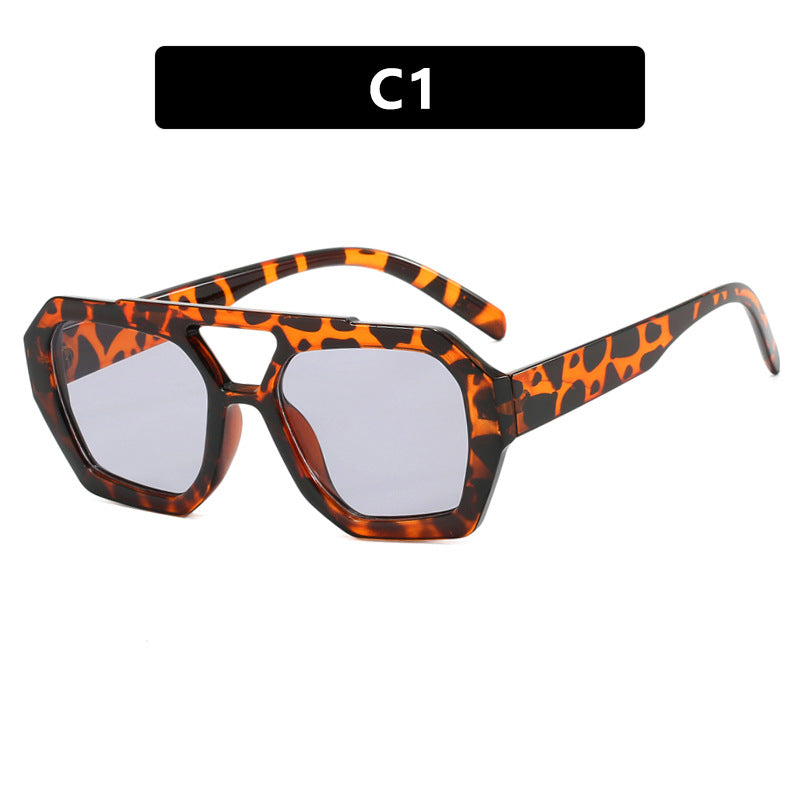 Lunettes de Soleil Grande Monture Léopard – UV400 Style Ins Street 12 Coloris