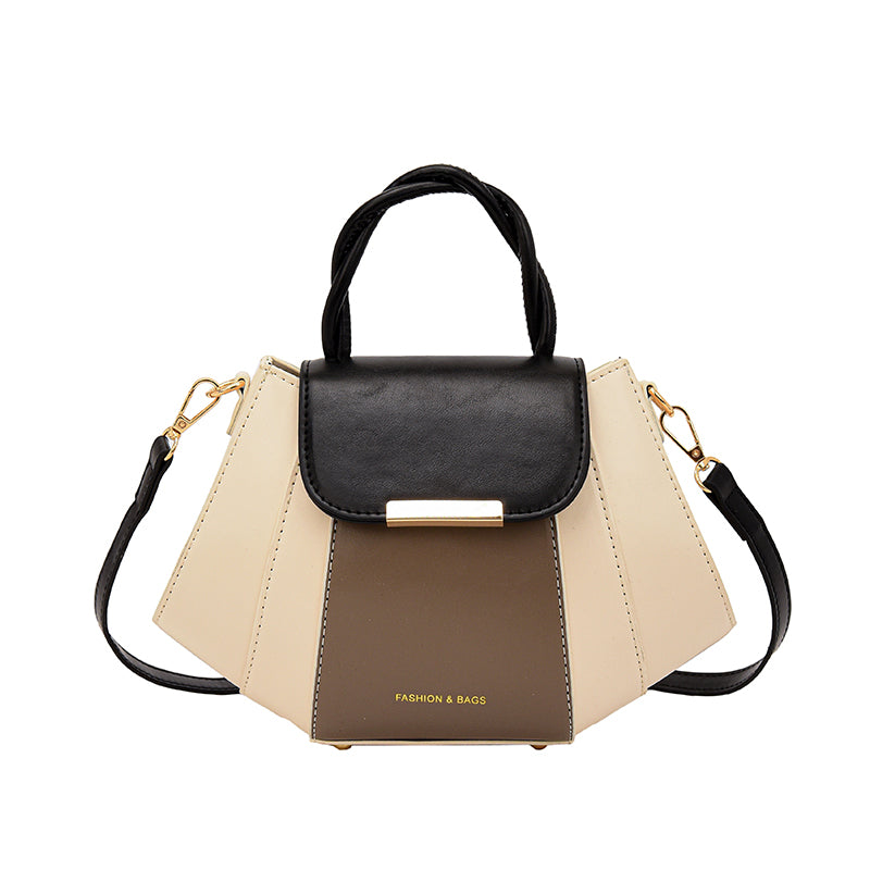 Sac à Main Femme Fashion PU – Motif Géométrique Toutes Saisons Noir Marron