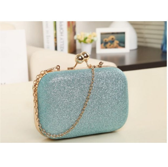 Pochette Soirée Femme – Sac Chaîne Doré Clutch Box Messenger 9 Coloris