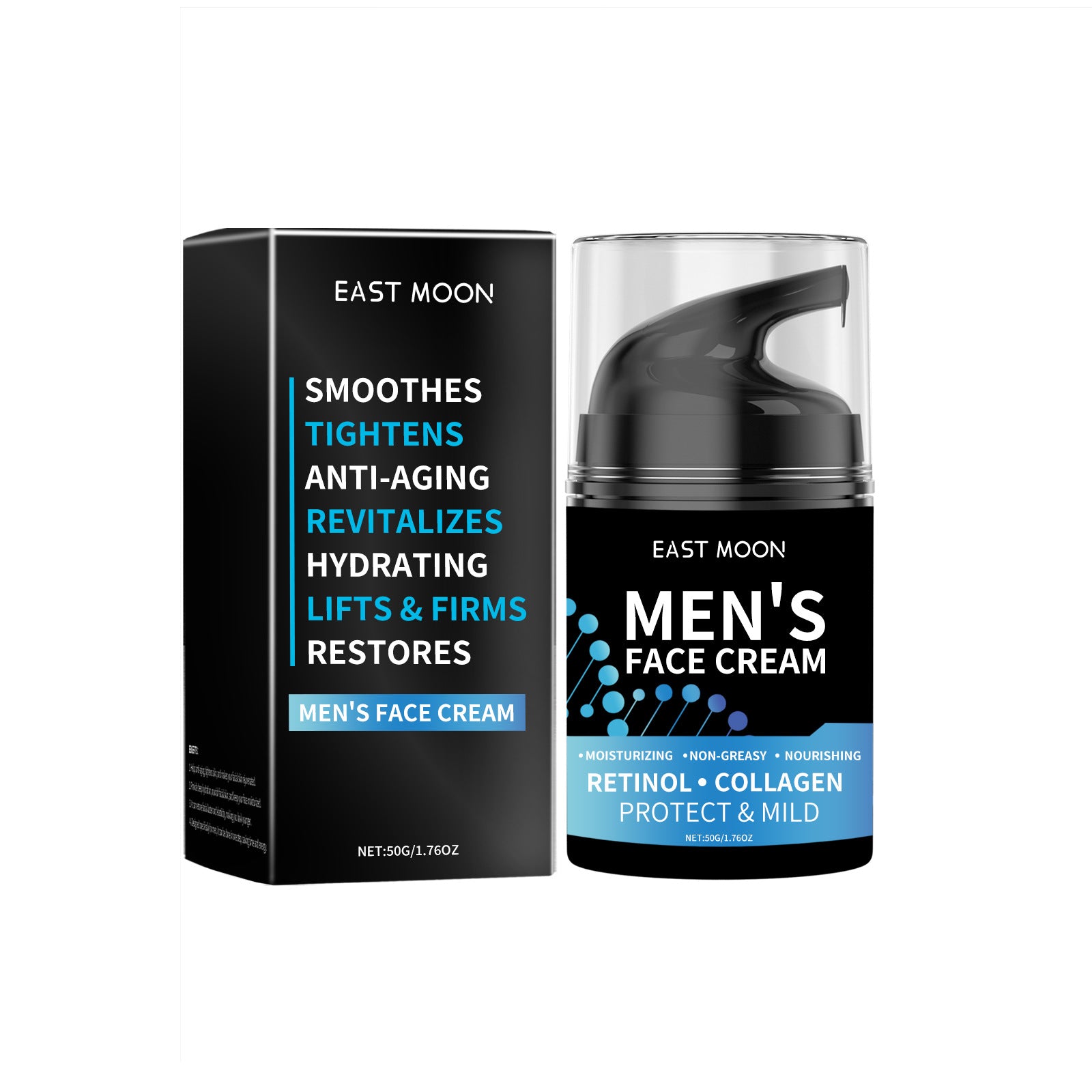 Crème Visage Homme Rétinol – Hydratante Collagène Acide Hyaluronique Vitamine E 50g