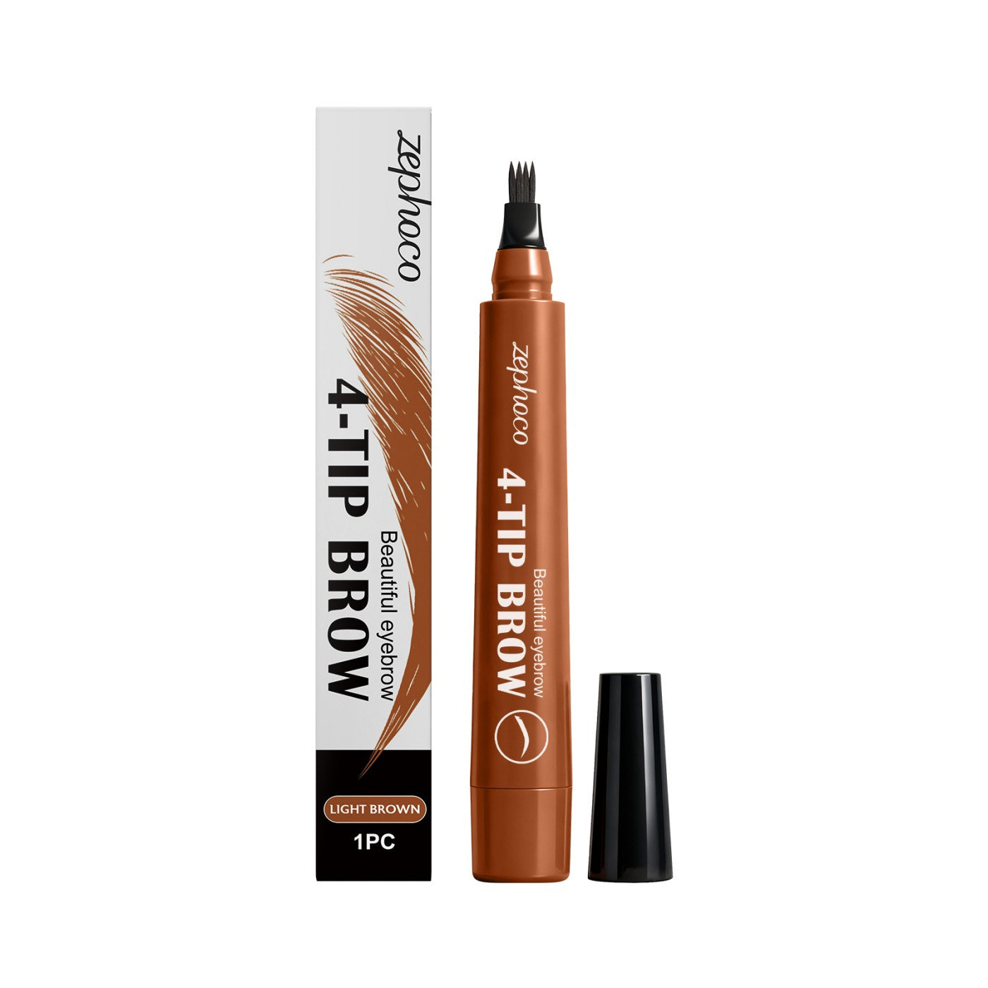 Crayon Sourcils 4 Pointes Waterproof – Cire d’Abeille Vitamine E Carbone 5 Teintes