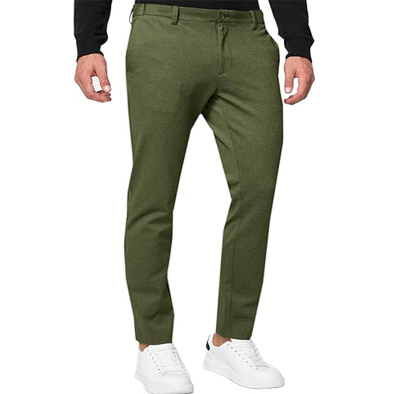 Pantalon chino slim homme – Tapered stretch décontracté couleur unie