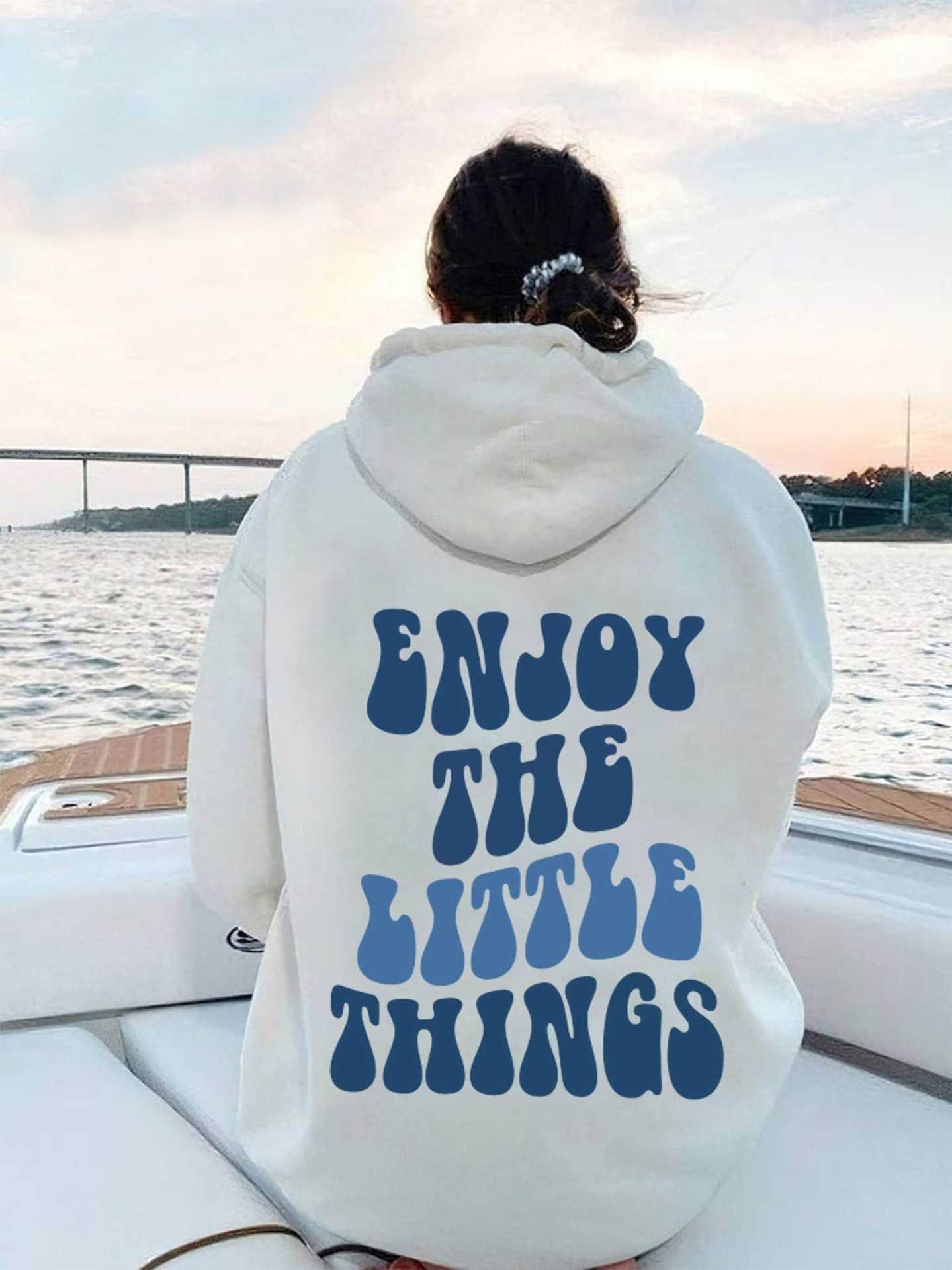 Hoodie Oversize Femme – Sweat Imprimé Dos Texte Loose