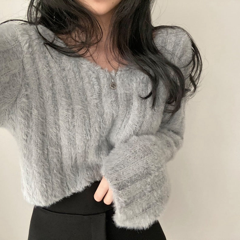 Pull Femme Tricot Manches Longues – Style Élégant Taille Unique 4 Coloris