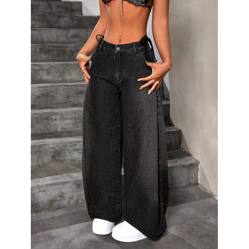 Jean Baggy Rétro Femme – Coupe Large Jambe Évasée Denim