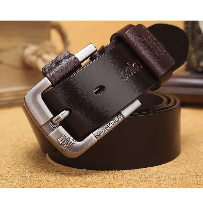 Ceinture Homme Cuir Véritable – Boucle Ardillon Classique Noir Marron