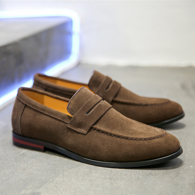 Mocassins Homme Nubuck Sans Lacets – Semelle Caoutchouc Casual