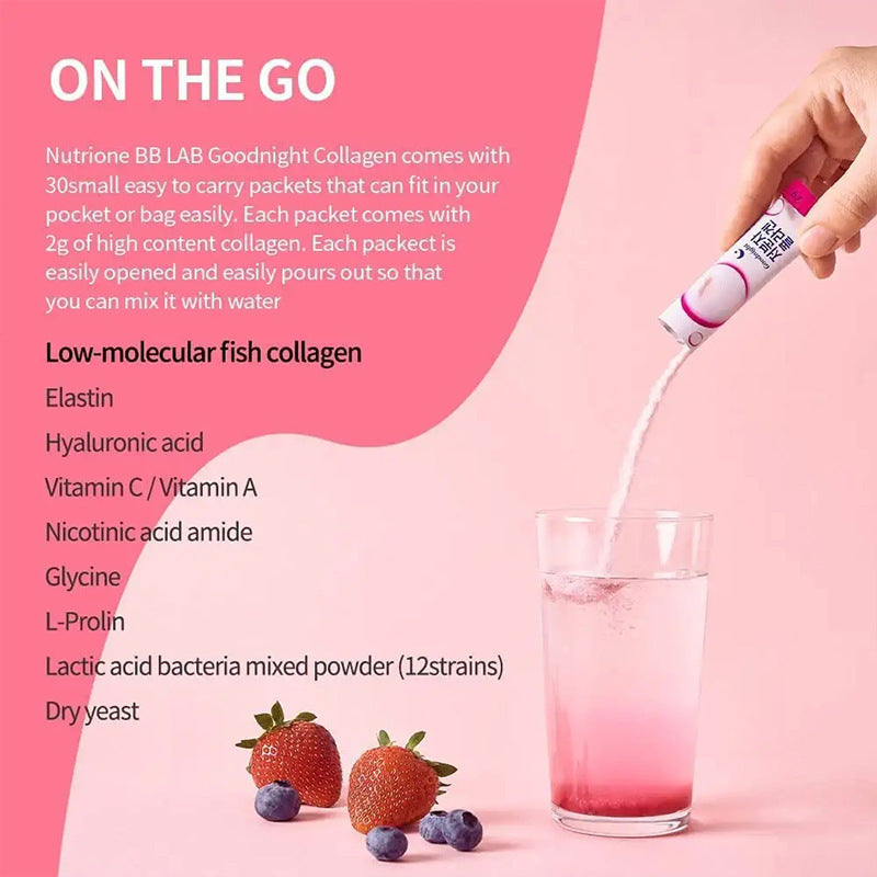 Protéine Collagène Saveur Fruits Rouges – Supplément Peau & Bien-être 60g Conservation Ambiante