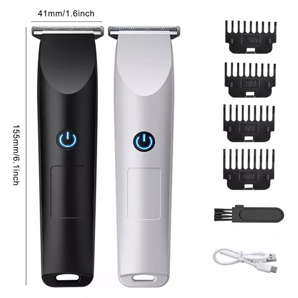 Tondeuse Cheveux Électrique Sans Fil Homme – Moteur 6000 tr/min Batterie 500mAh USB 4 Sabots Noir Bleu Blanc