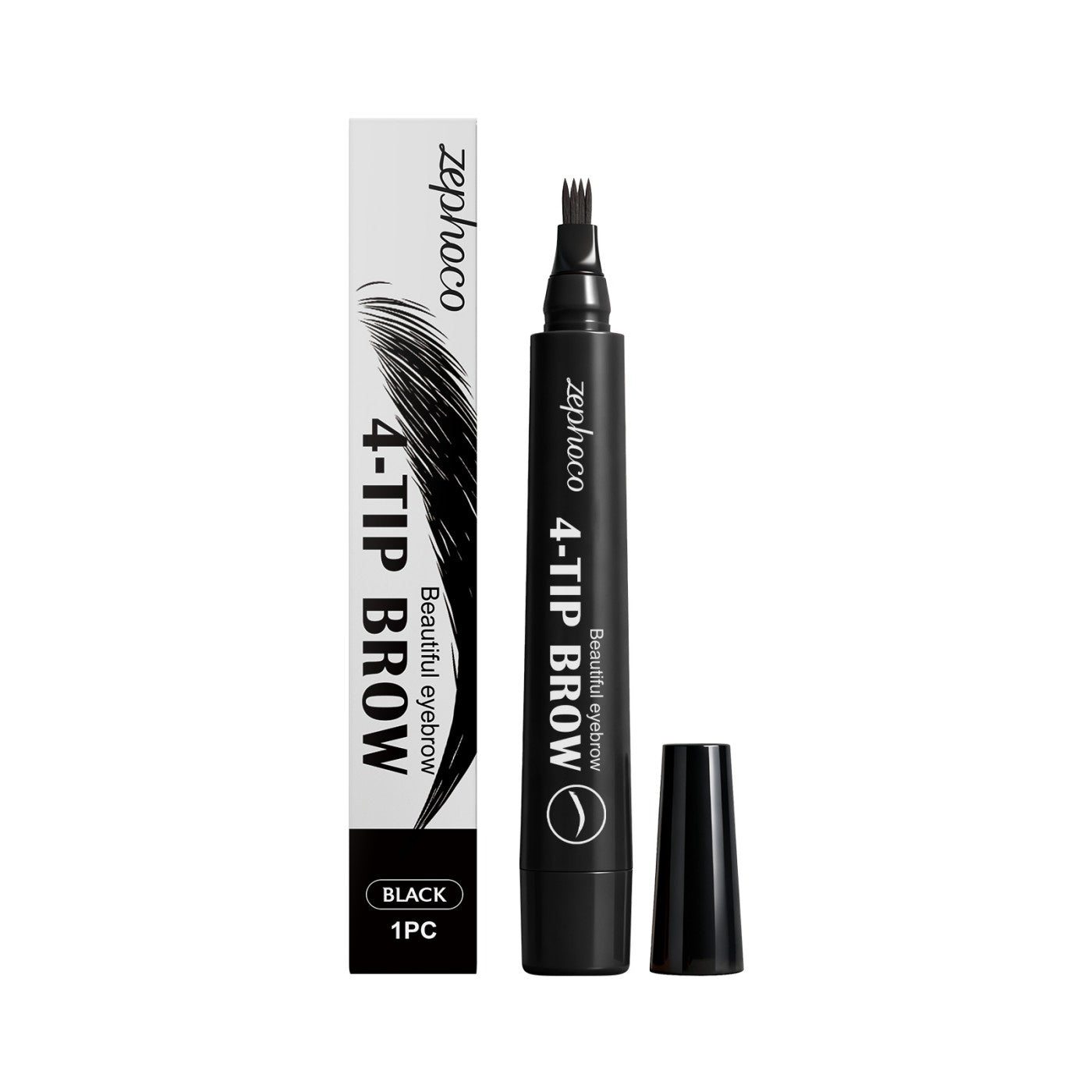 Crayon Sourcils 4 Pointes Waterproof – Cire d’Abeille Vitamine E Carbone 5 Teintes