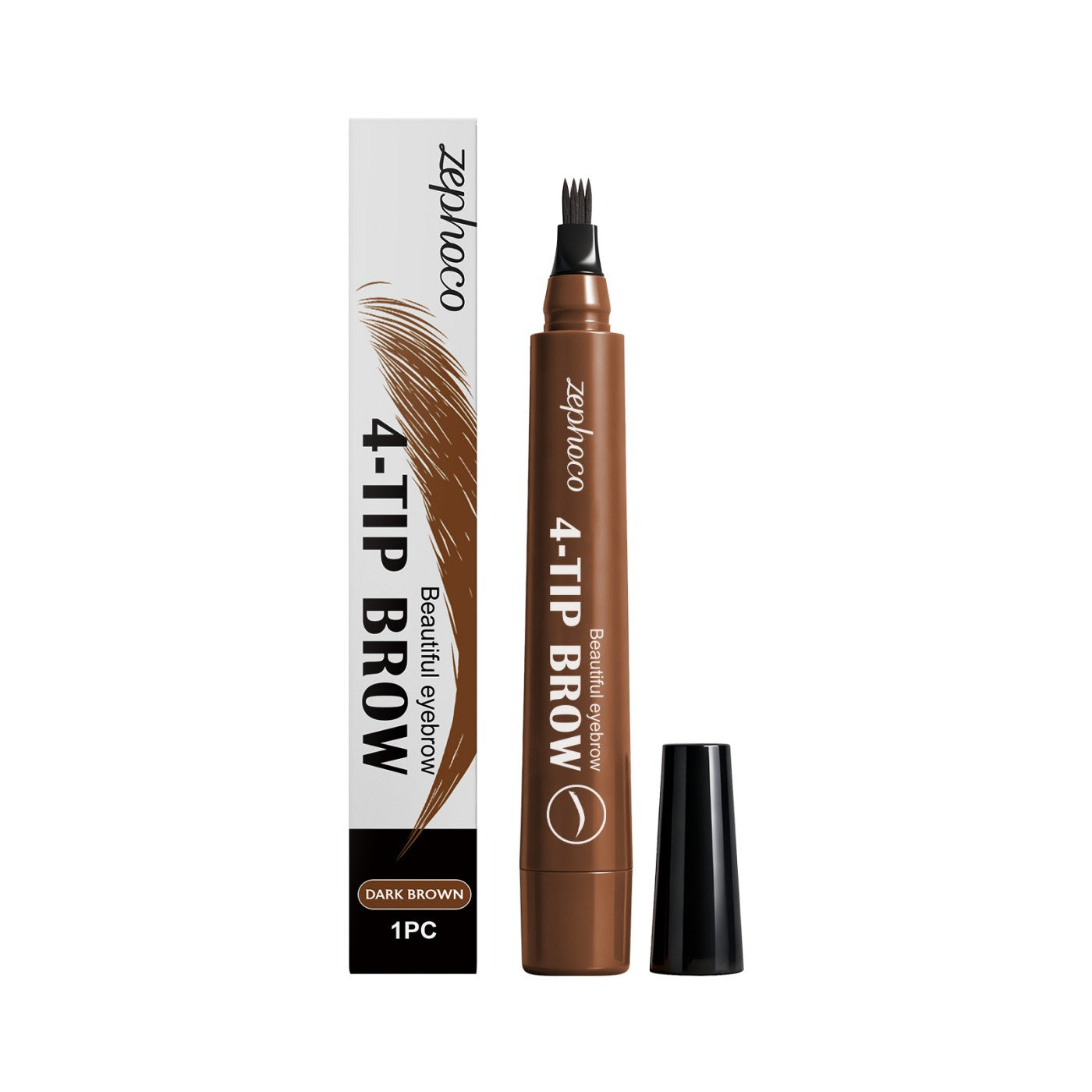Crayon Sourcils 4 Pointes Waterproof – Cire d’Abeille Vitamine E Carbone 5 Teintes
