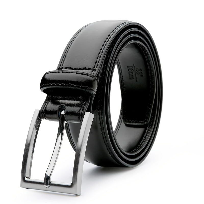 Ceinture Femme Cuir Véritable Noir 100cm – Boucle Simple Ardillon Classique Jean Pantalon Bureau
