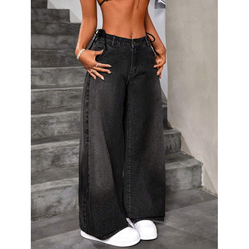 Jean Baggy Rétro Femme – Coupe Large Jambe Évasée Denim