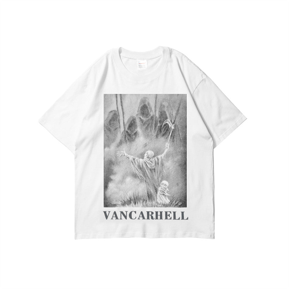 T-Shirt Skull Oversize – Imprimé Manches Courtes