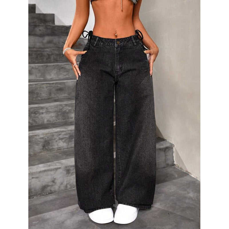 Jean Baggy Rétro Femme – Coupe Large Jambe Évasée Denim