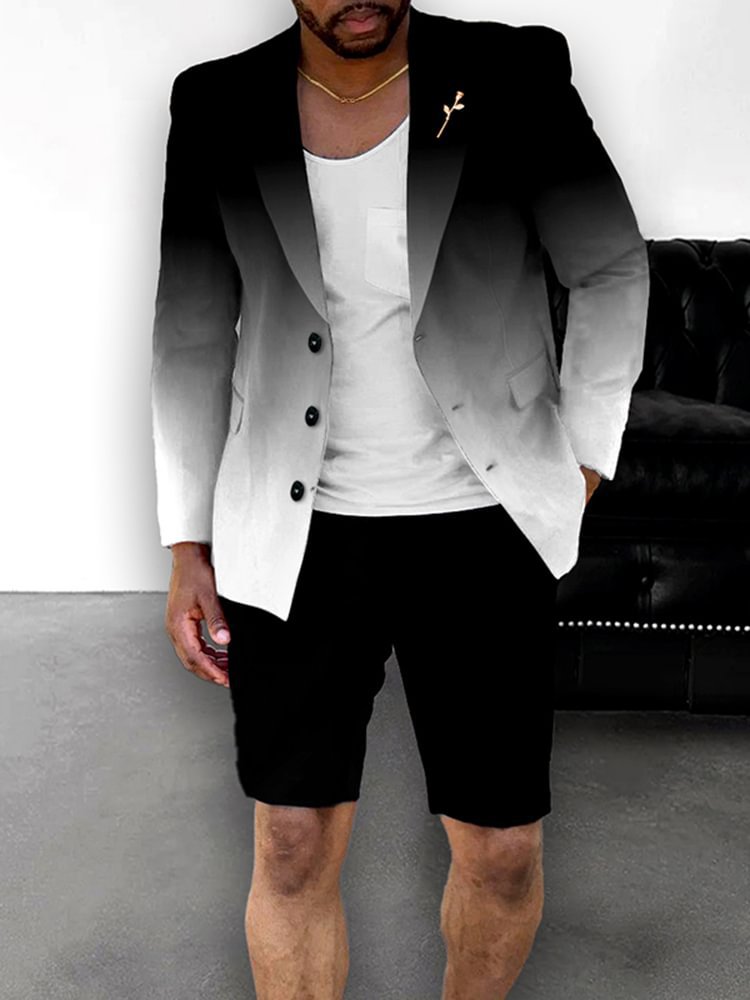 Costume Short Style Britannique Slim Fit Homme Acétate – Veste + Short 5 Coloris M-3XL