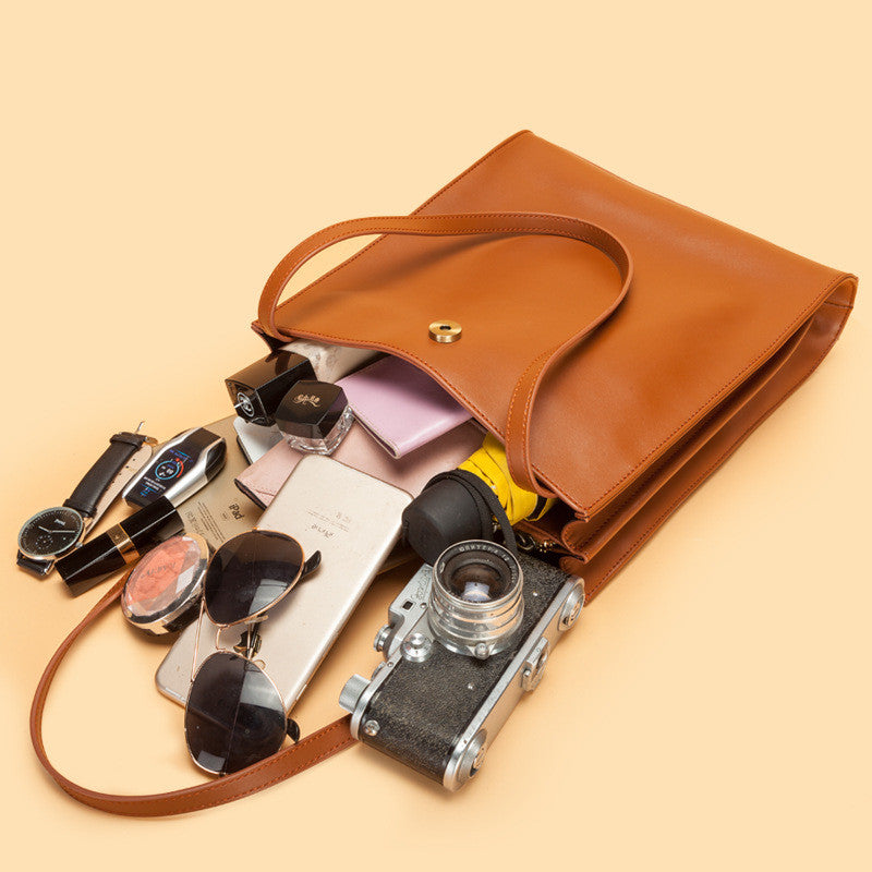 Tote Bag Cuir Premium Femme – Grand Sac Épaule Commuter Business