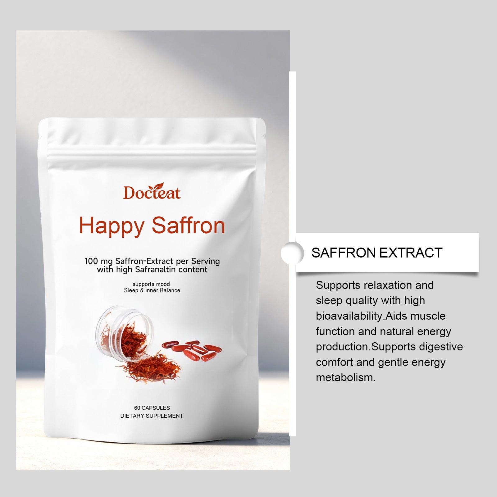 Capsules Safran Pur – Complément Alimentaire 60 Capsules | Humeur & Anti-stress