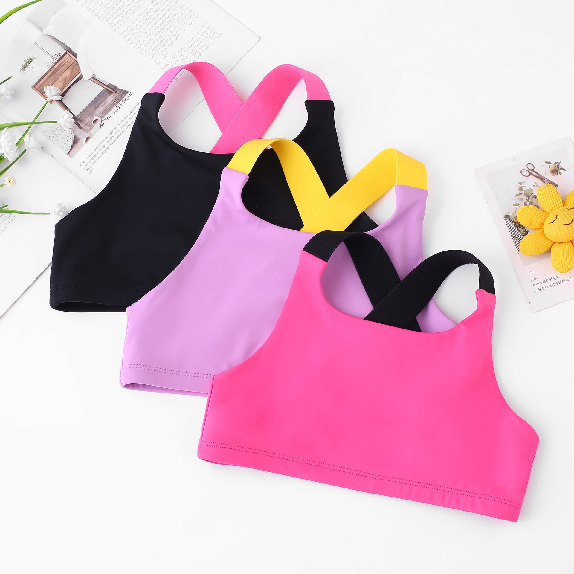 Débardeur Yoga Fille – Crop Top Fitness Danse Court