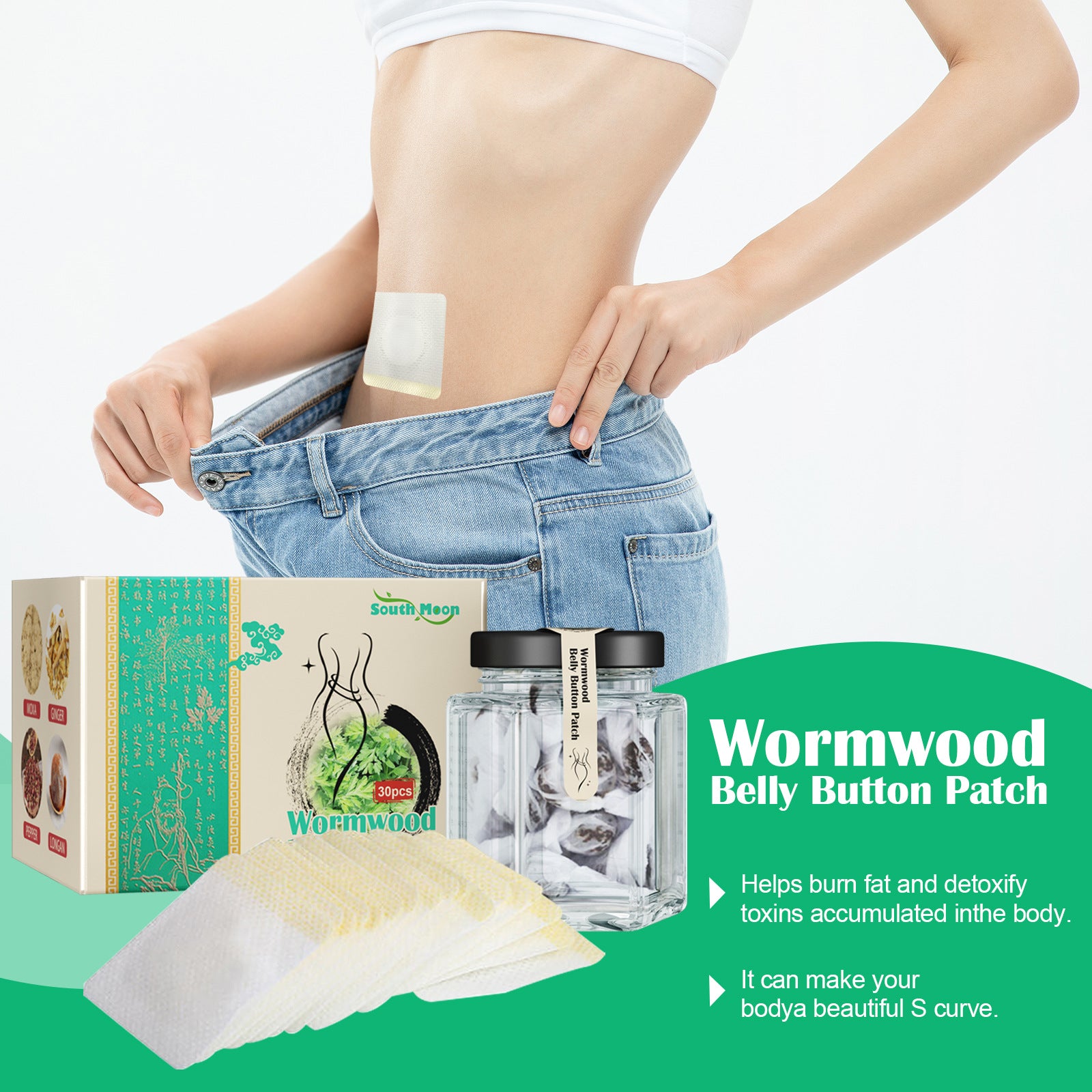 Patch Minceur Détox Ventre – Aux Plantes Gingembre Poivre Cannelle