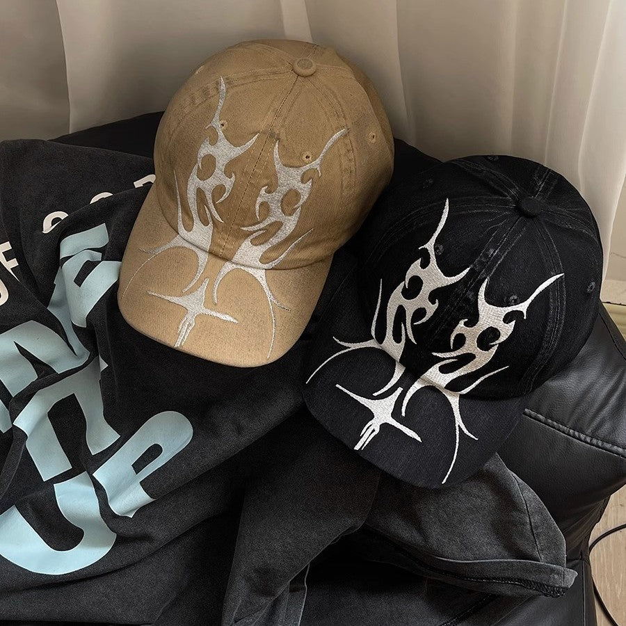 Casquette Baseball Flamme Brodée – Unisexe Streetwear Coton Réglable