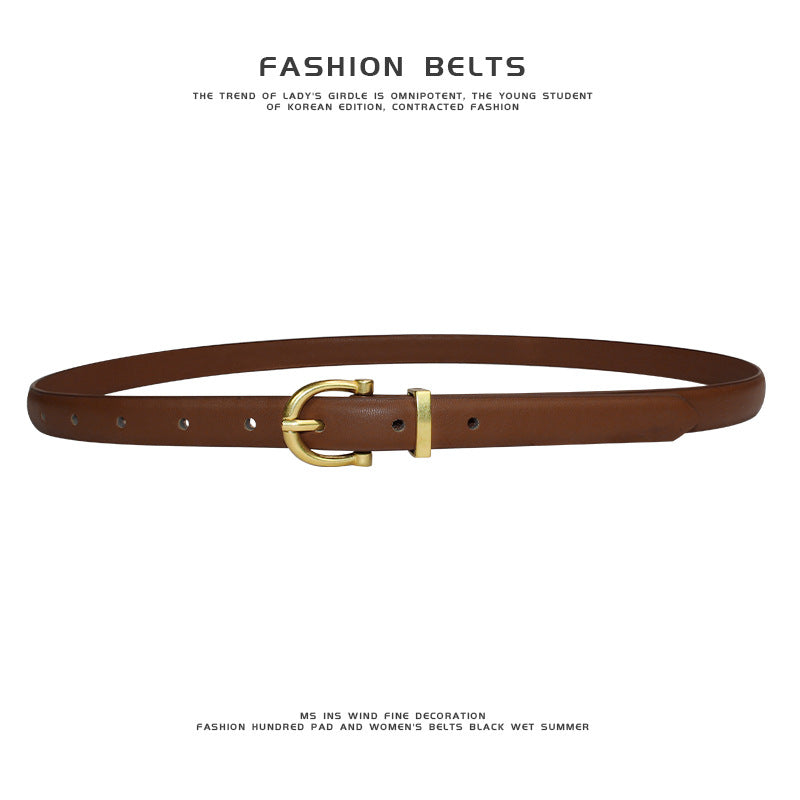 Ceinture Femme Cuir PU Style Harajuku – 6 Modèles Boucle Ardillon Slim 90-120cm