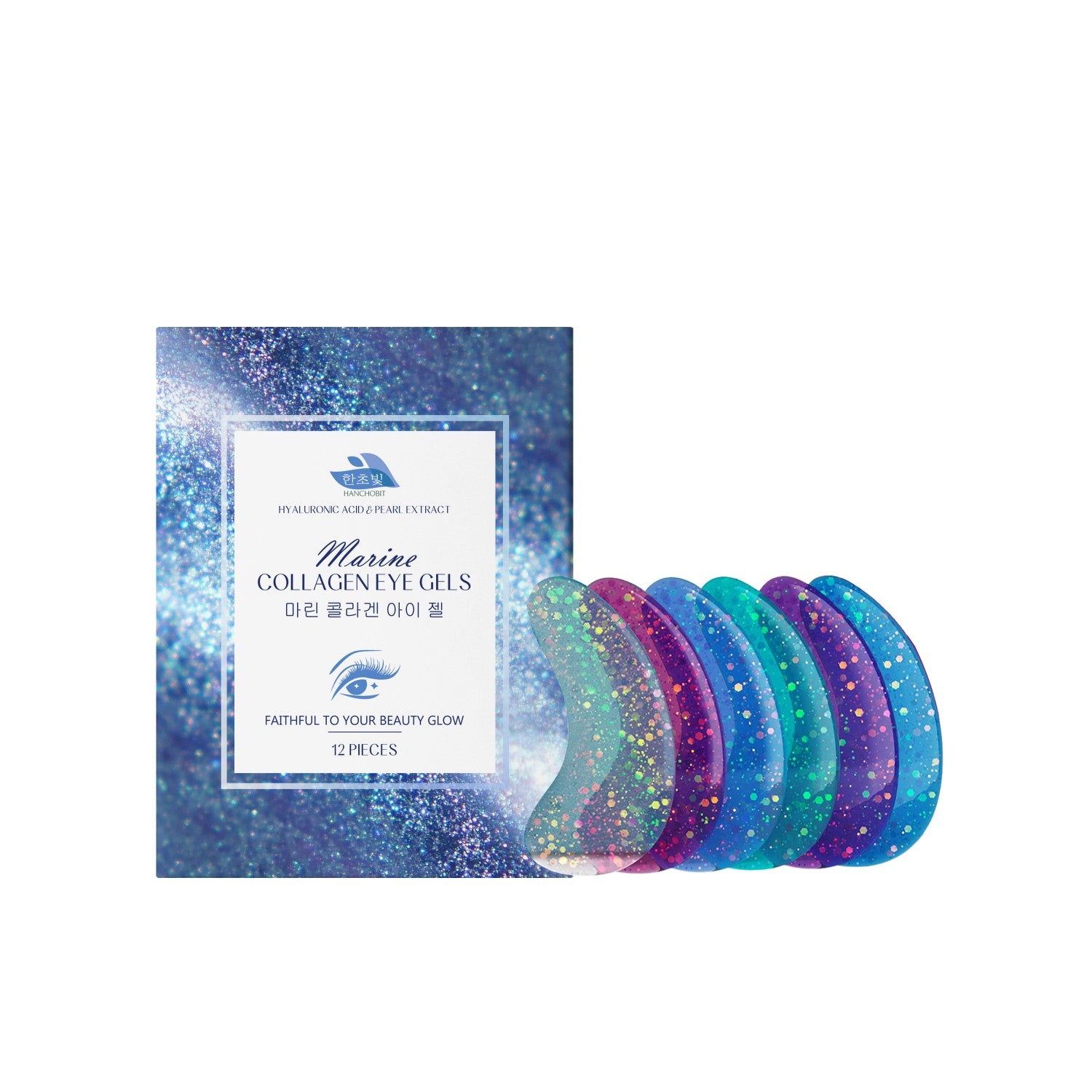 Patches Yeux Collagène Marin – Masque Contour des Yeux Hydratant 12 Pièces