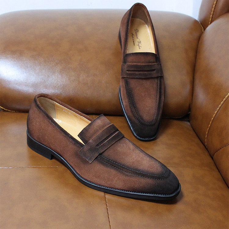 Chaussures Casual Homme Cuir Vachette Style Anglais – Respirantes Noir Marron