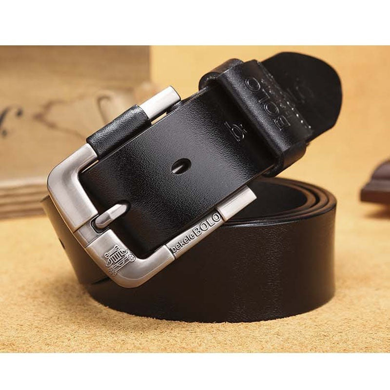 Ceinture Homme Cuir Véritable – Boucle Ardillon Classique Noir Marron