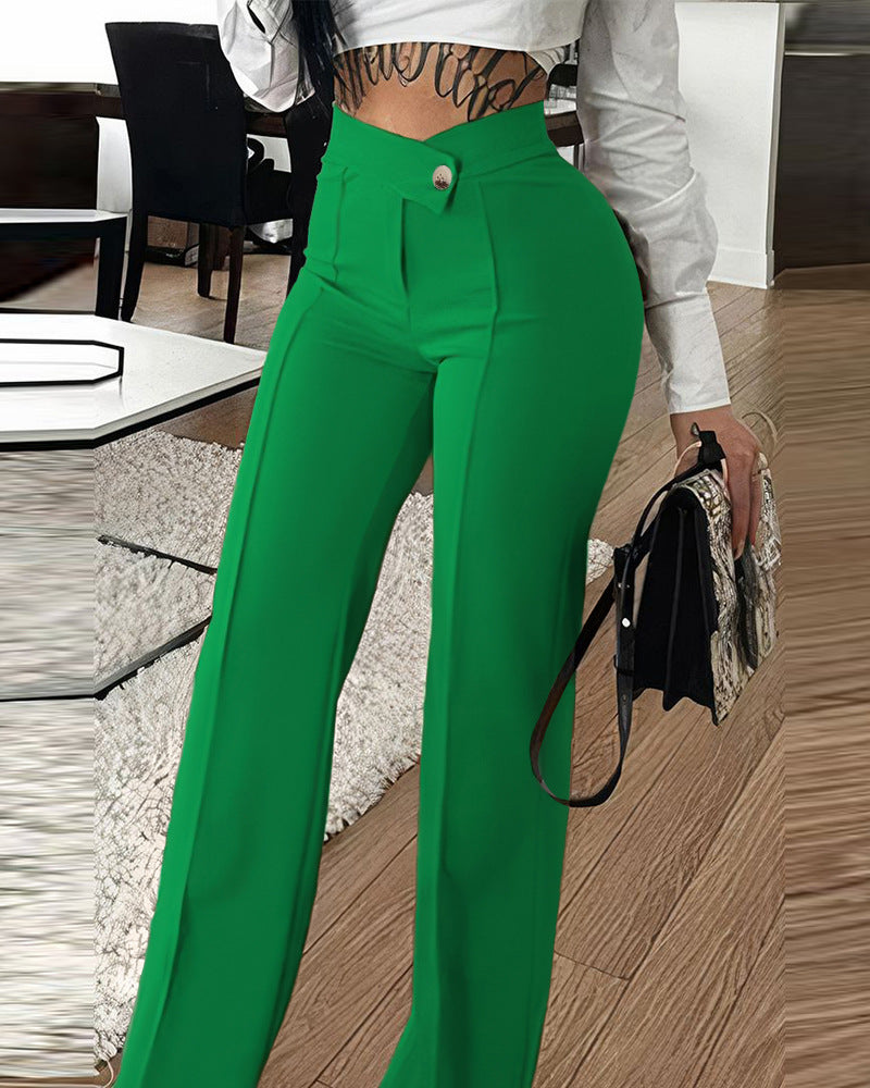 Pantalon Droit Slim Femme Spandex Boucle – 6 Coloris Style Urbain Tie-Dye