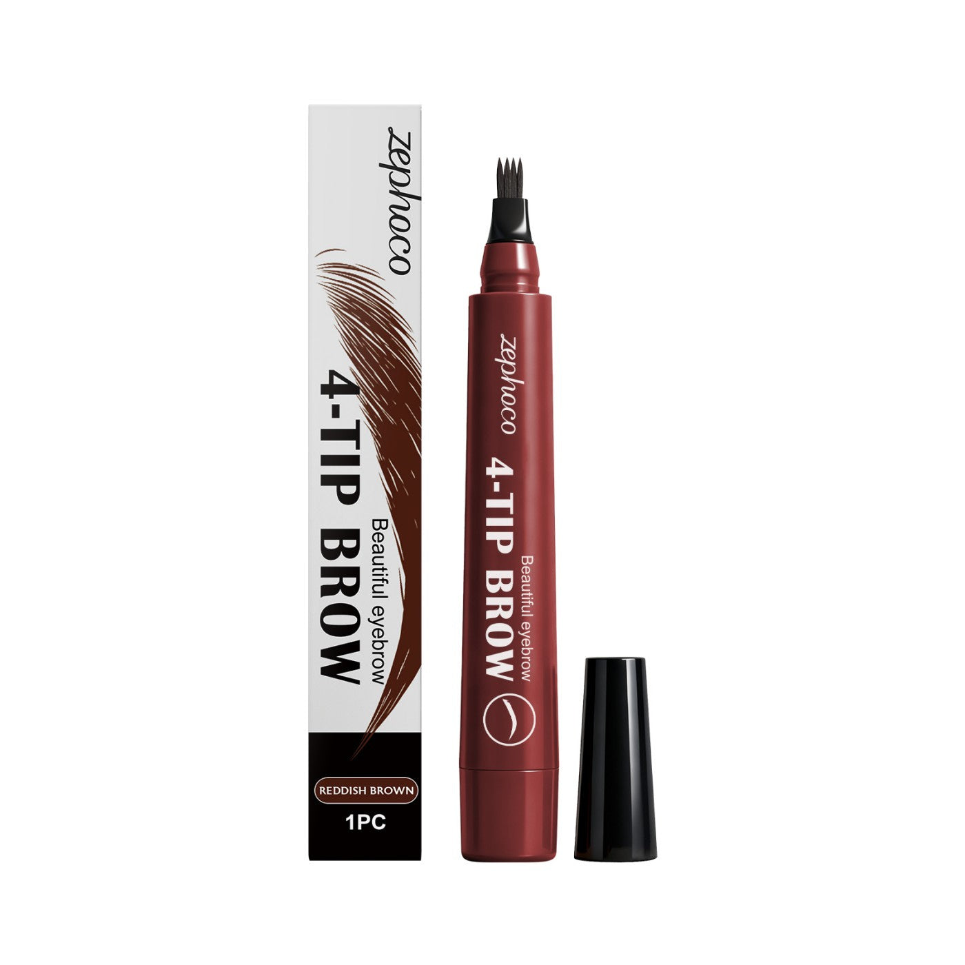 Crayon Sourcils 4 Pointes Waterproof – Cire d’Abeille Vitamine E Carbone 5 Teintes