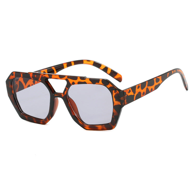 Lunettes de Soleil Grande Monture Léopard – UV400 Style Ins Street 12 Coloris