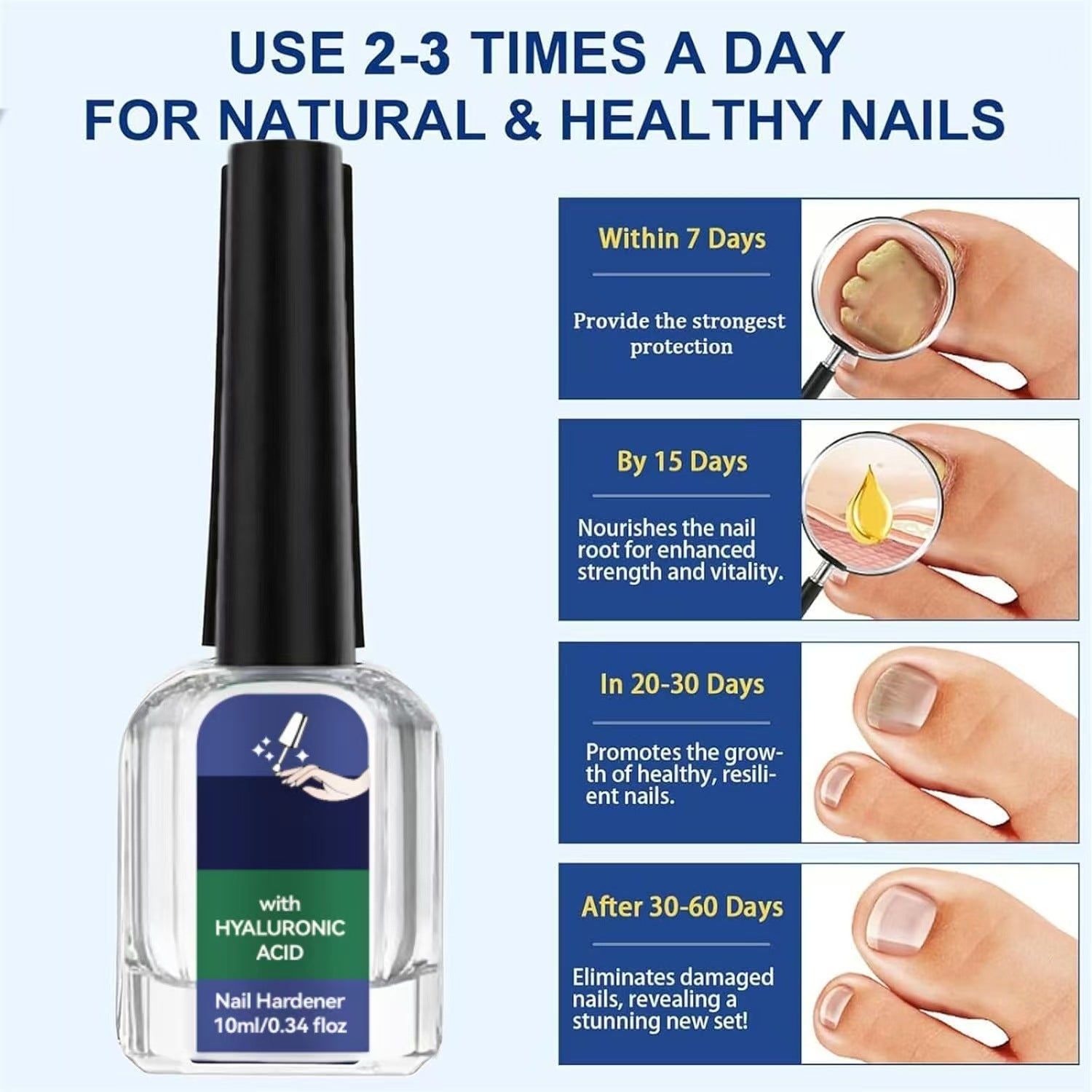 Durcisseur Ongles Liquide 10ml – Soin Réparateur Hydratant Tous Types de Peau