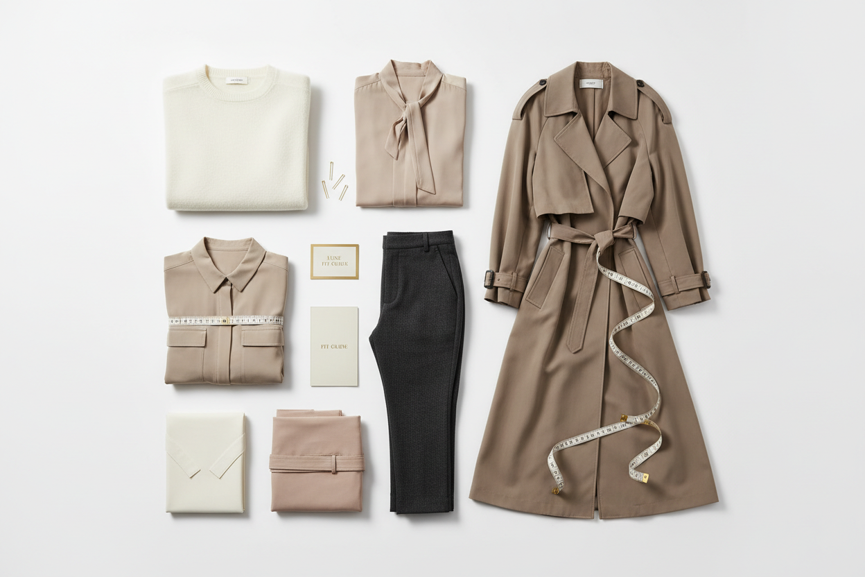 Flat lay guide des tailles