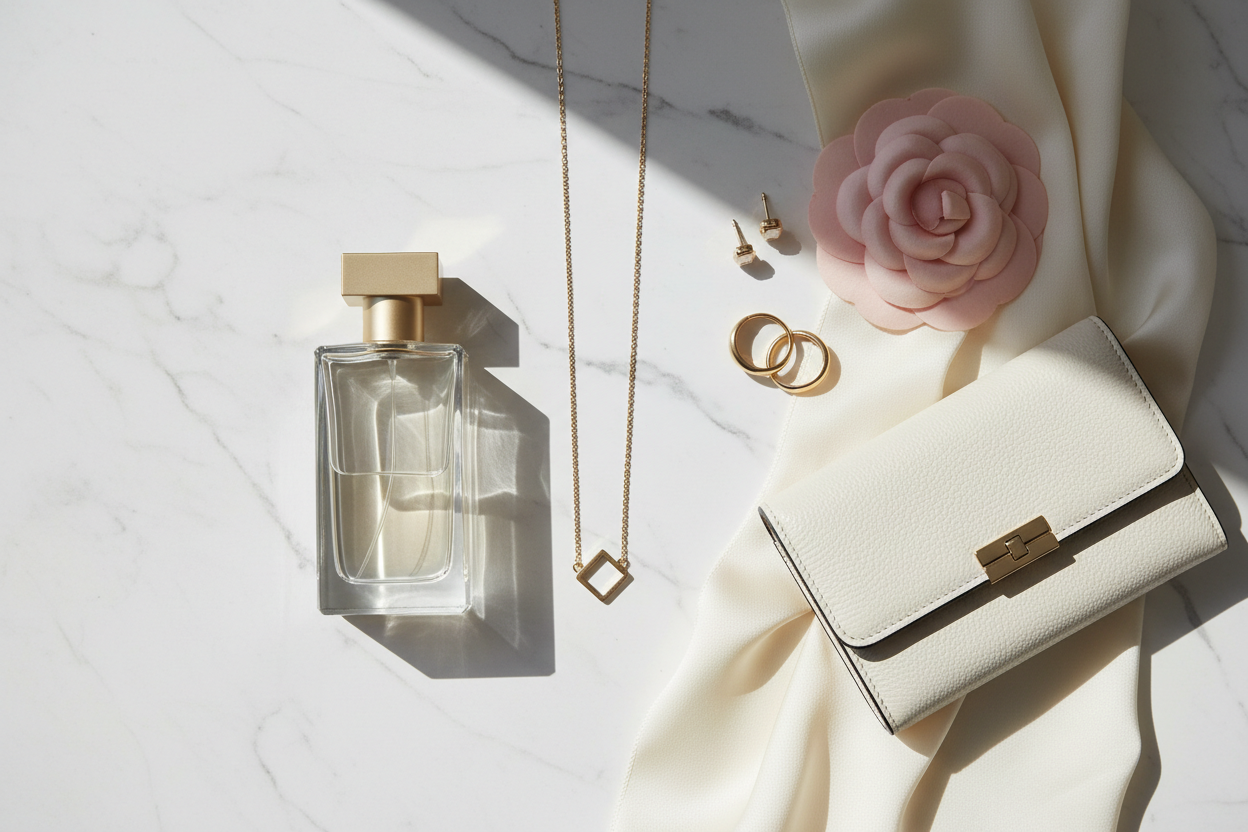 Flat lay mode et beauté